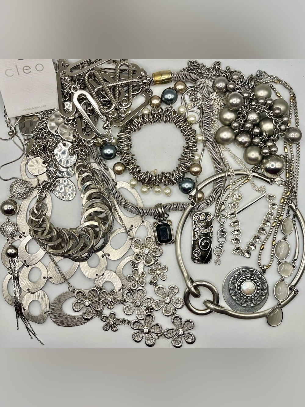Sterling-Tone Mixed Silver Women’s Fashion Jewelry Lot – Silver
